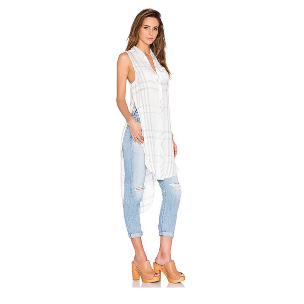 Rails Jordyn Smoke and White Plaid Tunic